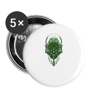 Bier Chemie I Hopfen Malz Bierbrauer Motiv für - Buttons groß 56 mm (5er Pack) - Weiß - Vorne