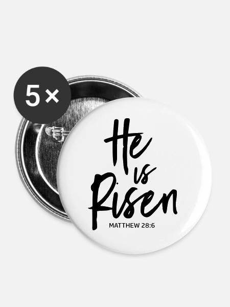 he is risen by csDesign - Buttons groß 56 mm (5er Pack) - Weiß