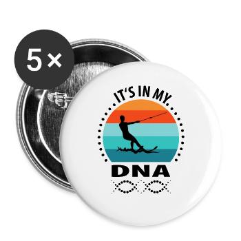 Water skiing Waterskiing Water skiers - Buttons large 2.2''/56 mm (5-pack) - white - Front