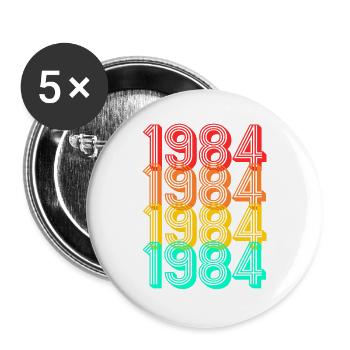 1984 born Born 1984 Gift Birthday - Buttons large 2.2''/56 mm (5-pack) - white - Front