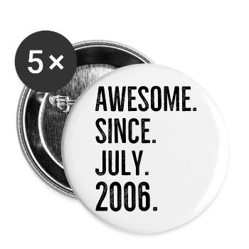 Génial depuis juillet 2006 - Lot de 5 grands badges (56 mm) - blanc - Devant