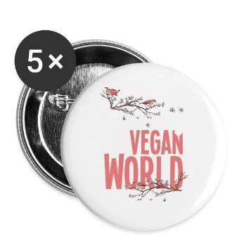 Rêver d’Un monde végétalien Vegan - Lot de 5 grands badges (56 mm) - blanc - Devant
