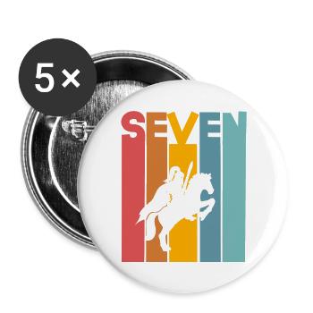 7 years Ritter Children's Birthday Party - Buttons large 2.2''/56 mm (5-pack) - white - Front