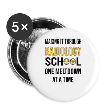 X-ray Health Technician Student Radiologist - Buttons large 2.2''/56 mm (5-pack) - white - Front