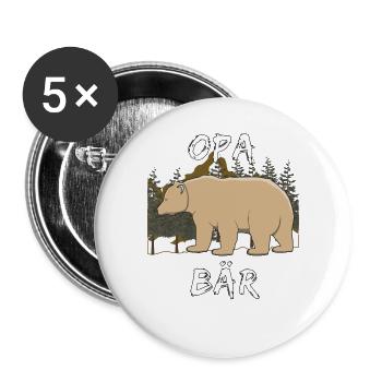 OPA BÄR - Buttons groß 56 mm (5er Pack) - Weiß - Vorne
