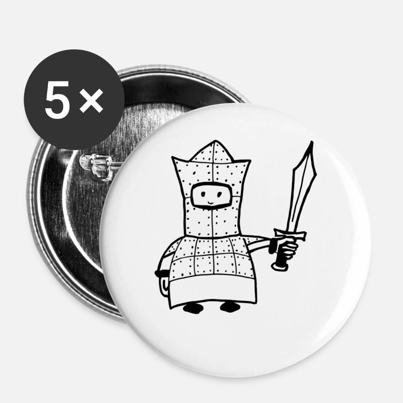Ritter - Buttons groß 56 mm (5er Pack) - Weiß