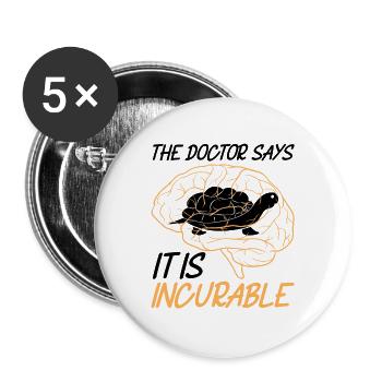 Schildkröten Schildkröte - Buttons groß 56 mm (5er Pack) - Weiß - Vorne