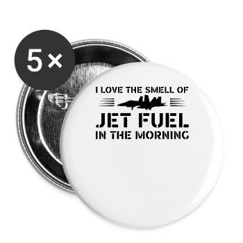 Fighter Jet Fuel In The Morning - Vintage Pilot - Buttons large 2.2''/56 mm (5-pack) - white - Front