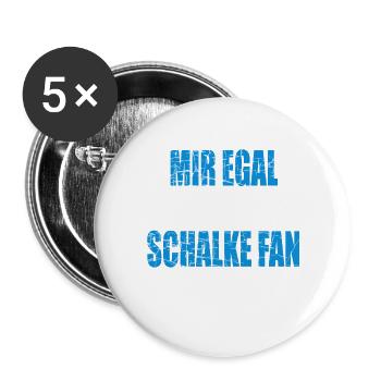 Mir Egal ich bleibe Schalke Fan Vintage - Buttons groß 56 mm (5er Pack) - Weiß - Vorne