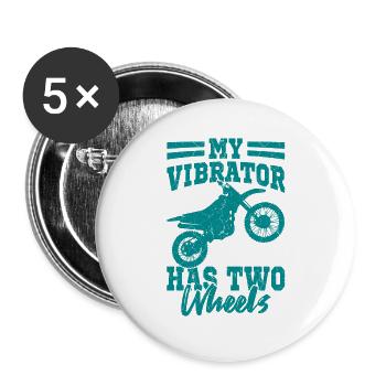 Dirt Bike Maman Drôle Motocross Filles Mon Vibromasseur - Lot de 5 grands badges (56 mm) - blanc - Devant