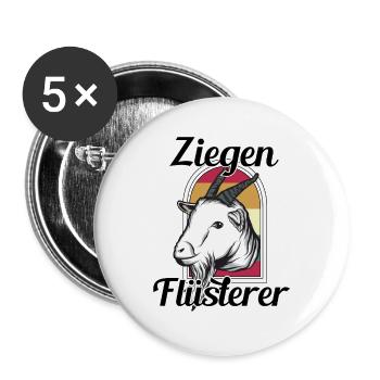Ziege - Buttons groß 56 mm (5er Pack) - Weiß - Vorne