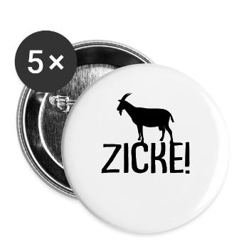Ziege - Buttons groß 56 mm (5er Pack) - Weiß - Vorne