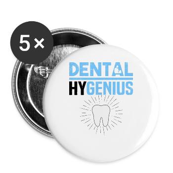 Dentiste Dentiste Dentiste - Lot de 5 grands badges (56 mm) - blanc - Devant