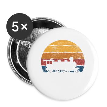Zug Lokomotive Eisenbahn - Buttons groß 56 mm (5er Pack) - Weiß - Vorne
