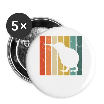 Kiwi Vogel - Lot de 5 grands badges (56 mm) - blanc - Devant