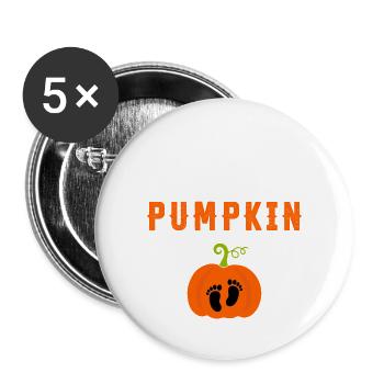 Growing a Little Pumpkin - Buttons large 2.2''/56 mm (5-pack) - white - Front