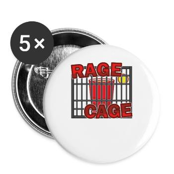Rage Cage Trinken Alkohol Party - Buttons groß 56 mm (5er Pack) - Weiß - Vorne