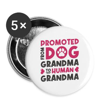 Schwangerschaft verkünden Idee zukünftige Oma - Buttons groß 56 mm (5er Pack) - Weiß - Vorne