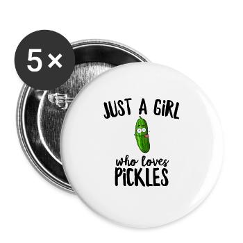 Juste une fille qui aime les cornichons - Lot de 5 grands badges (56 mm) - blanc - Devant