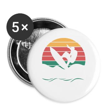 Costa Rica - Pura Vida Fun Geschenk - Buttons groß 56 mm (5er Pack) - Weiß - Vorne