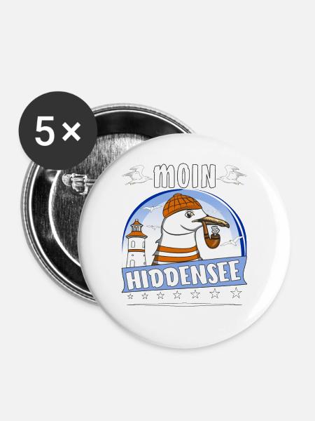 MÖWE MOIN HIDDENSEE - Buttons groß 56 mm (5er Pack) - Weiß