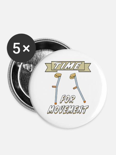 KRÜCKEN TIME FOR MOVEMENT - Buttons groß 56 mm (5er Pack) - Weiß