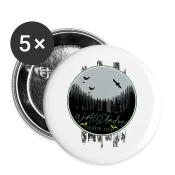 shinrin yoku wald meditation natur yoga waldbaden - Buttons groß 56 mm (5er Pack) - Weiß - Vorne