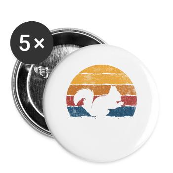 Eichhörnchen - Buttons groß 56 mm (5er Pack) - Weiß - Vorne