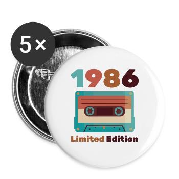 Happy Birthday To Me - Buttons groß 56 mm (5er Pack) - Weiß - Vorne