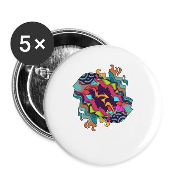 Street Art Abstract Art - Buttons large 2.2''/56 mm (5-pack) - white - Front