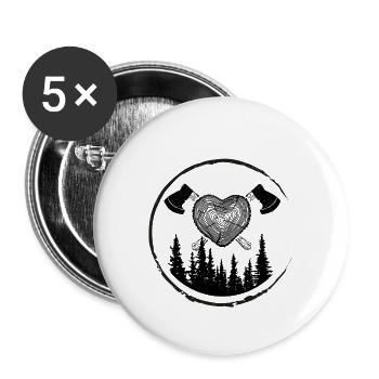 Wald im Kreis - Buttons groß 56 mm (5er Pack) - Weiß - Vorne