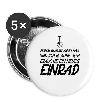 Einrad Einradfahrer Einradfahrerin - Buttons groß 56 mm (5er Pack) - Weiß - Vorne