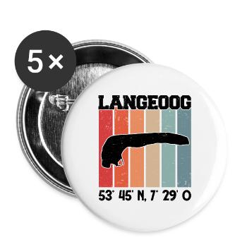 Langeoog coordonne la chaise de plage North Sea - Lot de 5 grands badges (56 mm) - blanc - Devant