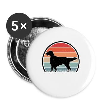 English Setter Retro Englischer Setter Vintage - Buttons large 2.2''/56 mm (5-pack) - white - Front