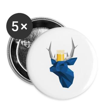 Trachten Ersatz Gwand Volksfest Dult Hirsch Mit - Buttons groß 56 mm (5er Pack) - Weiß - Vorne