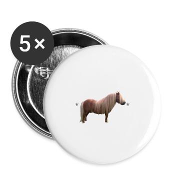 Schön Schöner Mein Shetland Pony - Buttons groß 56 mm (5er Pack) - Weiß - Vorne