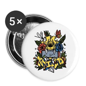 Wild - Buttons large 2.2''/56 mm (5-pack) - white - Front
