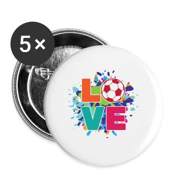 Football - Lot de 5 grands badges (56 mm) - blanc - Devant