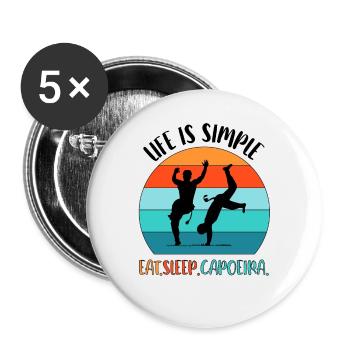 Capoeira - Buttons large 2.2''/56 mm (5-pack) - white - Front