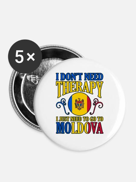 Moldawien - Buttons groß 56 mm (5er Pack) - Weiß