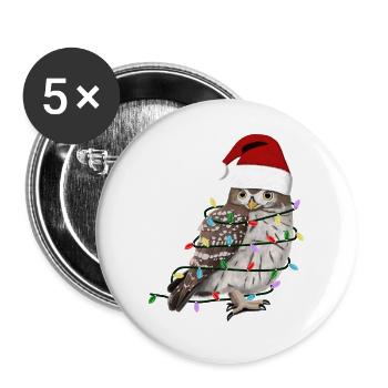 Owl String Lights Christmas Bird Cap - Buttons large 2.2''/56 mm (5-pack) - white - Front