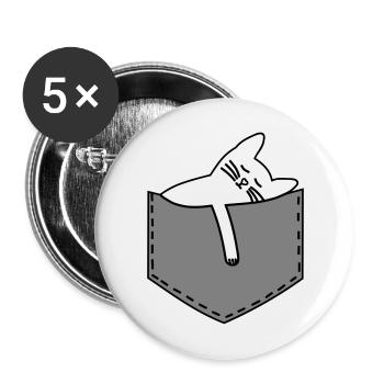 Cat in the bag - Buttons groß 56 mm (5er Pack) - Weiß - Vorne