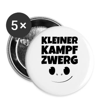 Kleiner Kampfzwerg Lustiger Monster Gesicht Gnom - Buttons groß 56 mm (5er Pack) - Weiß - Vorne