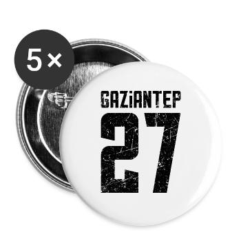 Gaziantep 27 Turkey Turkiye Gift Holiday TR - Buttons large 2.2''/56 mm (5-pack) - white - Front