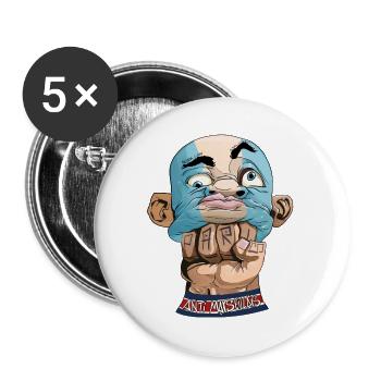 Poing Paris - Lot de 5 grands badges (56 mm) - blanc - Devant