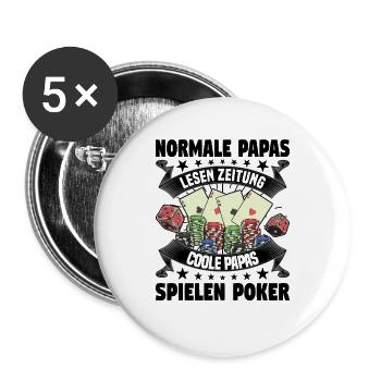 Poker - Buttons groß 56 mm (5er Pack) - Weiß - Vorne