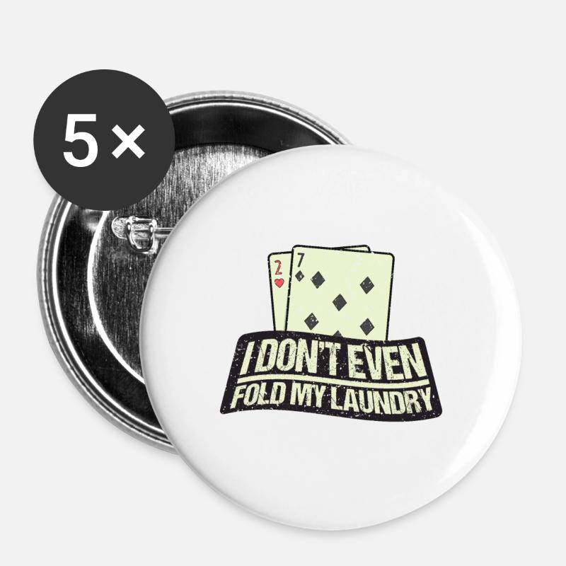 Poker - Buttons large 2.2''/56 mm (5-pack) - white