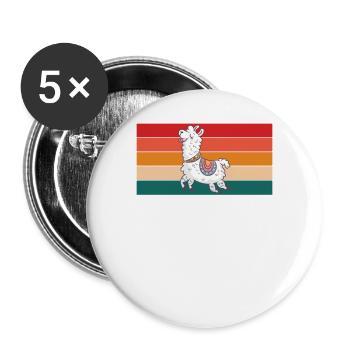 Peru | Peruanisches Lama Cusco Peru Lover - Buttons groß 56 mm (5er Pack) - Weiß - Vorne