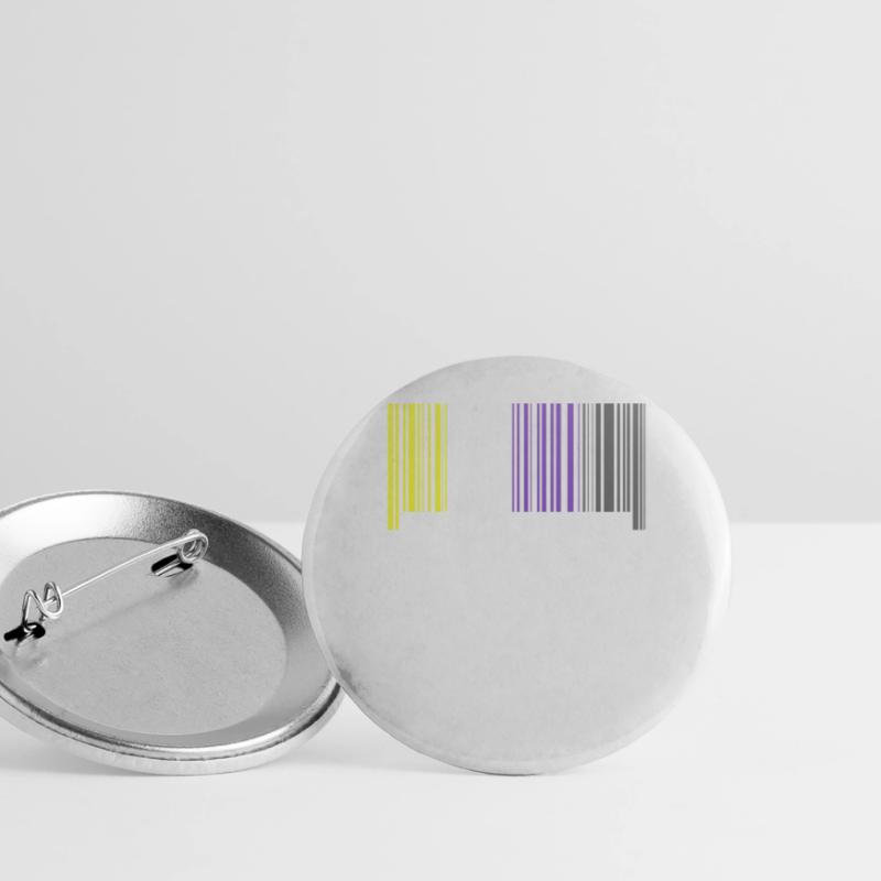 Nonbinary | Non-Binary Pride Barcode Flag Buttons large 2.2''/56 mm (5-pack)