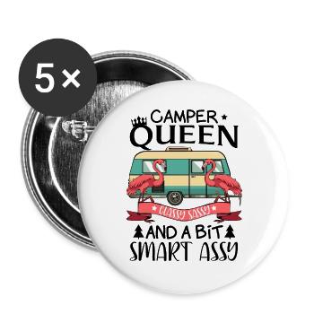 Flair de campeur flamant - Lot de 5 grands badges (56 mm) - blanc - Devant